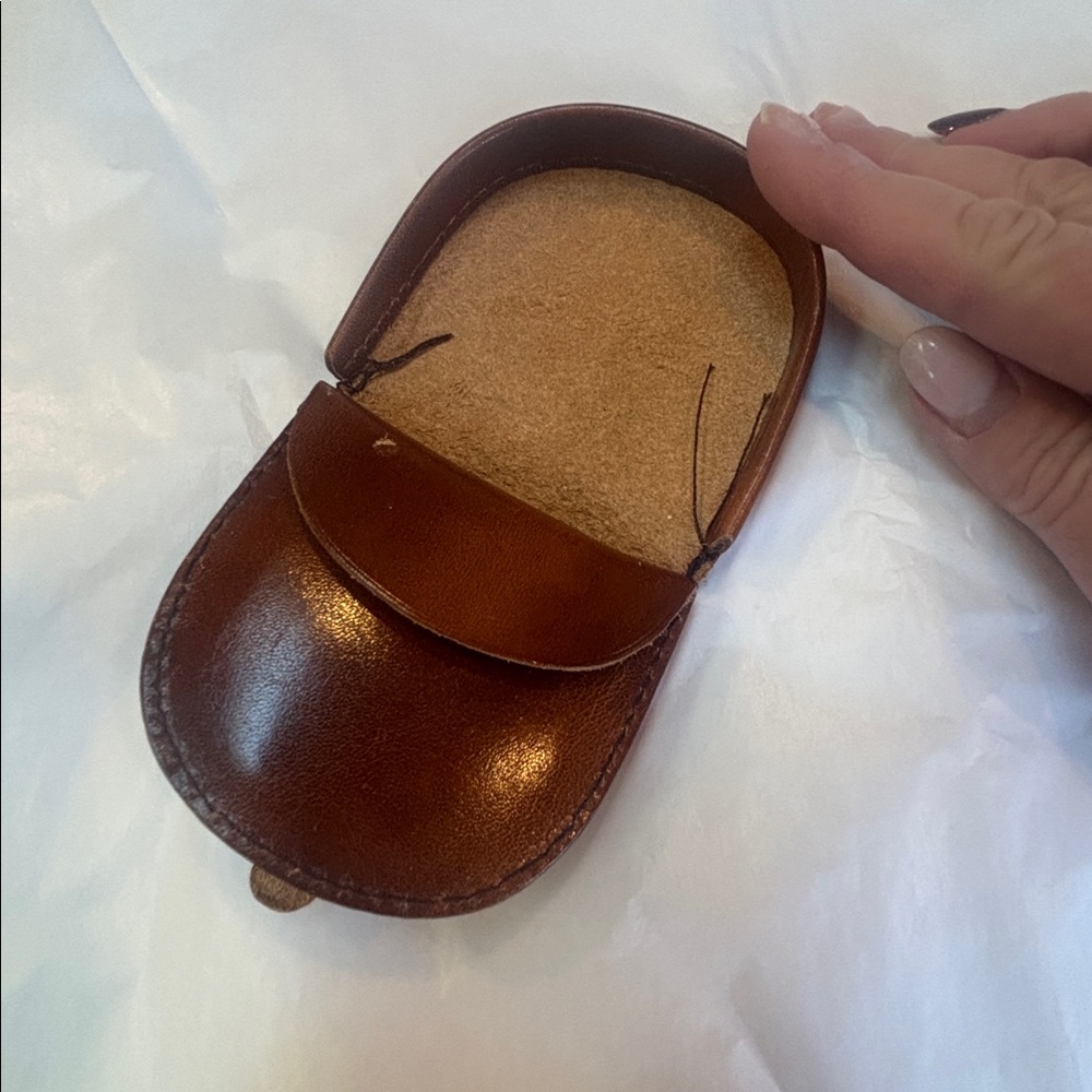 Vintage Brown Leather Coin Pouch- made in England - Picture 3 of 4